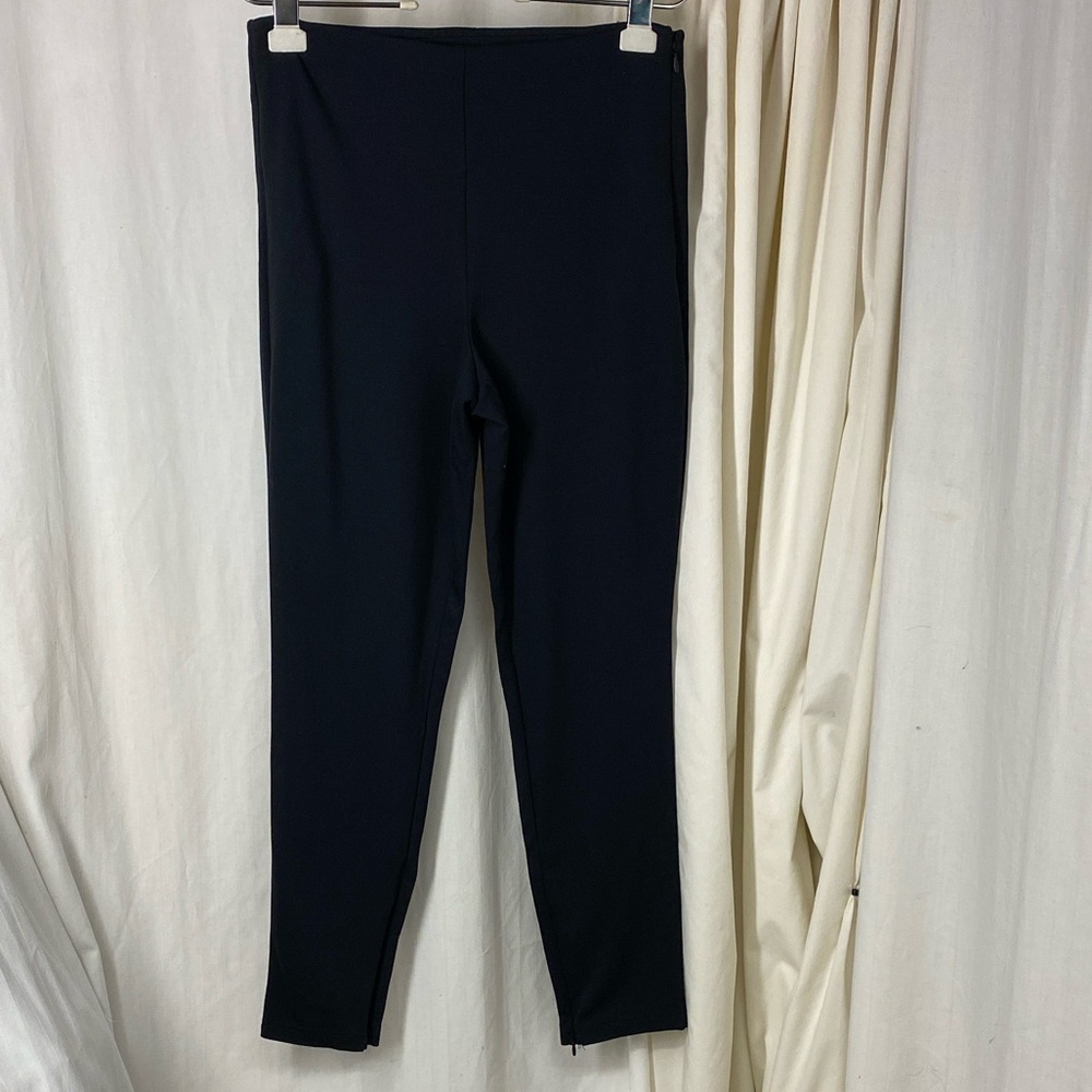 NEW FABLETICS M Short 8 PONTE High Rise Skinny Zip Split Black Pants NWT
